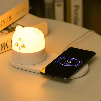 15W Kablosuz Şarj LED Gece Lambası Yatak Odası Başucu USB Şarj Göz Koruması Gece Lambası Şarj Mıknatıs İle