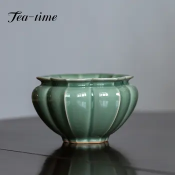 350 ml Yeni Yue Fırın Seladonlar Çay Yıkama El Yapımı Seramik Çay Kalıntı Gereçler Retro su kabı Jianshui Çay Cüruf Kova Kung Fu çay seti