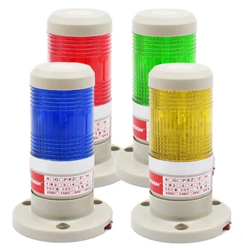 LED Endüstriyel kırmızı Sarı mavi yeşil Sinyal Kulesi Uyarı lamba ışığı Alarm Aparatı 12V 24V 110V 220V