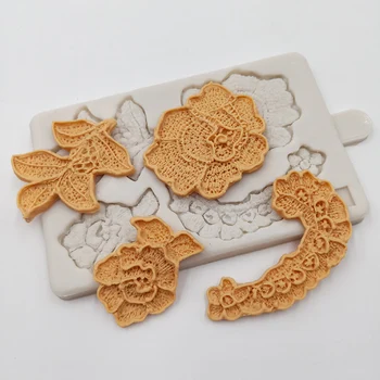 minsunbak Çiçek silikon kalıp Kek Sınır Dekorasyon Çikolata Gumpaste Kalıp DIY Pişirme Araçları