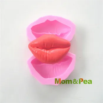 Mom & Bezelye 0518 Ücretsiz Kargo Dudaklar Şekilli Silikon Kalıp Kek Dekorasyon Fondan Kek 3D Kalıp Gıda Sınıfı Silikon Kalıp