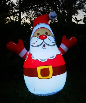 Noel partisi bahçe dekorasyon 80 CM LED uzaktan kumanda ışık şişme tumbler Santa Kardan Adam
