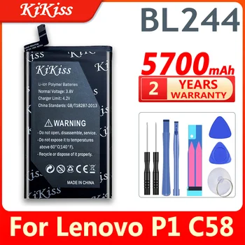 Orijinal KiKiss BL244 lenovo için batarya Vıbe P1 P1A42 P1C58 P1C72 Pil lityum-iyon yedek pil Cep Telefonu Pilleri + Hediye Aracı