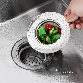 Paslanmaz Çelik İnce Örgü lavabo süzgeci Kevgir Gıda Kalıntı Drenaj Su Delik Mutfak Eşyaları Banyo Zemin Süzgeç