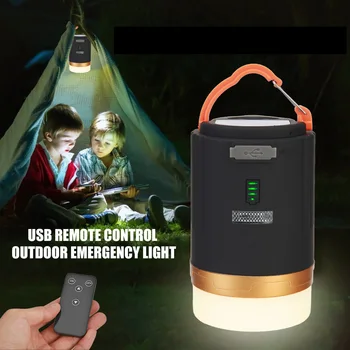 Pratik dayanıklı USB şarj edilebilir çadır lambası çok fonksiyonlu uzaktan kumanda asılı ışık kamp açık yürüyüş için