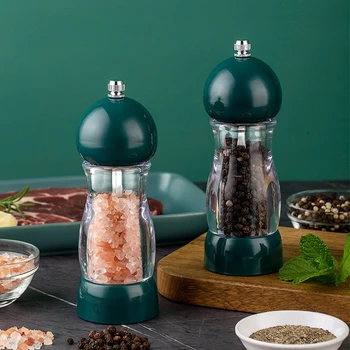 Seramik PP Tuz Biber Susam El Değirmeni Ev Mutfak çeşni şişesi Ayarlanabilir Siyahımsı Yeşil Masa Süslemeleri