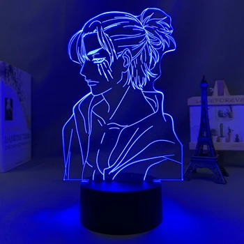Titan led ışık Eren Yeager Şekil Gece Lambası yatak odası dekoru çocuklar için doğum günü hediyesi Shingeki Hiçbir Kyojin 3D Başucu Lambası