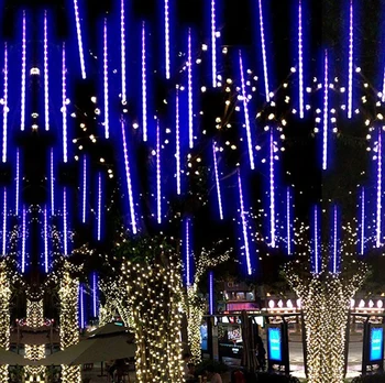 Yeni yıl açık Meteor duş 8 tüp led ışık dize su geçirmez ağacı Noel düğün parti dekorasyon