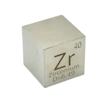 Zirkonyum Metal 1 inç 25.4 mm Yoğunluk Küpü Element Toplama için %99.5 Saf